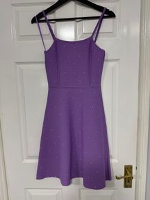 Sandro Elize Rhinestone Embellished Dress - Purple - (UK 8/10)