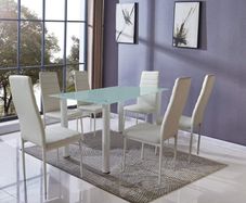 Glass table and 6 chairs