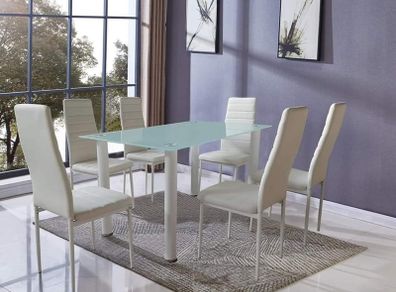 Glass table and 6 chairs