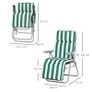 2 Pieces Garden Patio Furniture Set of 2, Outdoor Foldable Sun Recliners Loungers with Multi Position Relaxers Chairs and Cushions (Green White) Image 5