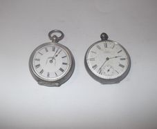 2 antique ladies silver pocket watches for repair