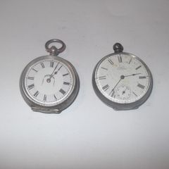 2 antique ladies silver pocket watches for repair