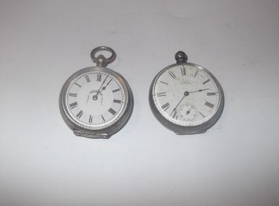 2 antique ladies silver pocket watches for repair