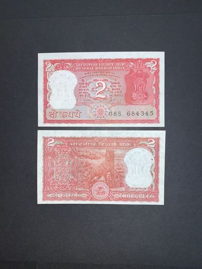 India  2 Rupees  1985   (uncirculated ) Pick 53ac .