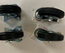 Heavy duty 200mm Castors Black Rubber with swivel brake set