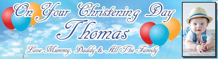 Personalized Christening Party Banner with photos