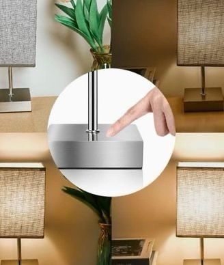 NEW Touch Control Table Lamp,3-Way Dimmable Bedside Lamps Nightstand Lamps with Flaxen Fabric Shade for Bedroom Living Room,LED Bulbs