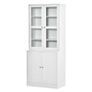 Modern Bookcase with Doors, Display Storage Cabinet with Adjustable Shelves for Living Room, Study, Office, White (FREE POSTAGE) Image 10