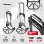 Folding Hand Truck Aluminium, Heavy Duty Hand Truck Foldable Trolley on Wheels, Multi Purpose Sack Truck Moving Trolley, 80kg Image 2