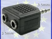 New 3.5 mm Male Jack to 2 x Jack Socket Splitter Adapter #22