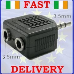New 3.5 mm Male Jack to 2 x Jack Socket Splitter Adapter #22
