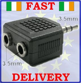 New 3.5 mm Male Jack to 2 x Jack Socket Splitter Adapter #22