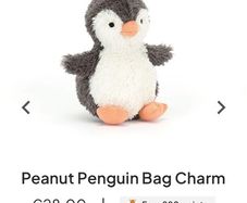 New JELLYCAT Peanut Penguin Bag Charm
