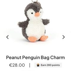 New JELLYCAT Peanut Penguin Bag Charm