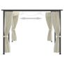 Gazebo with Curtains 3x6 m Cream Steel Image 3