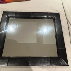 Brown leather style mirror