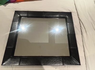 Brown leather style mirror