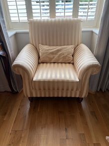 Gold Silk Slim Armchair. Very light use.