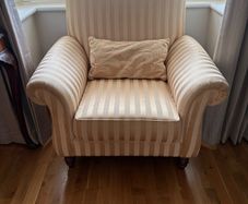 Gold Silk Slim Armchair. Very light use.