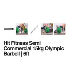 Semi Pro 200cm 15kg Olympic Barbell + Collars!