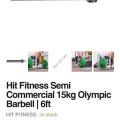 Semi Pro 200cm 15kg Olympic Barbell + Collars!