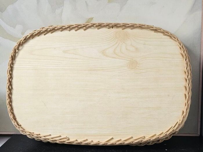 Vintage Retro Wicker Serving Tray