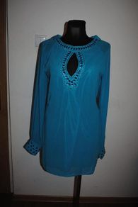 Tsega blue long sleeve mini dress size S/M UK8/10 EU36/38 Postage included