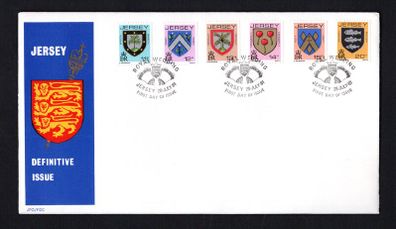 1981 Jersey Arms of Jersey Families New Definitive Issue Stamp First Day cover (FDC)