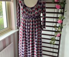 dress next floral grey print dress empire line size 10