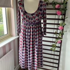 dress next floral grey print dress empire line size 10