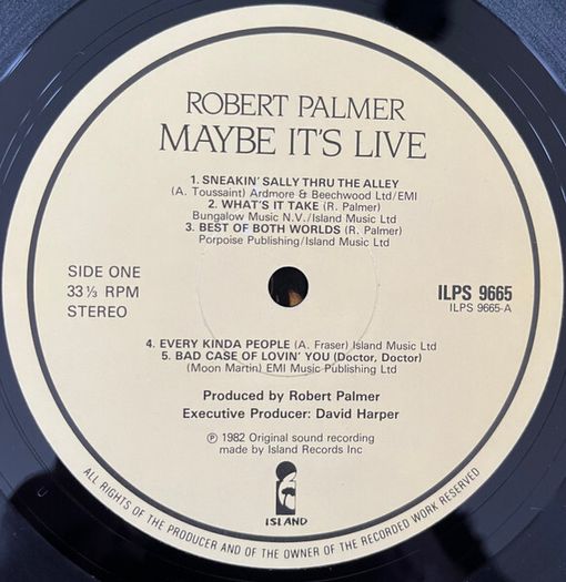 Robert Palmer  Maybe It's Live