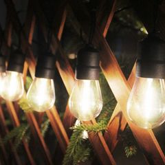 56FT Warm White LED Outdoor String Lights, S14 Waterproof Festoon Light, 15 x Hanging Sockets with Shatterproof Light Bulbs for Backyard Garden Patio Pergola Gazebo Bistro Christmas Tree MULTIPLE SIZES AVAILABLE (FREE POSTAGE)