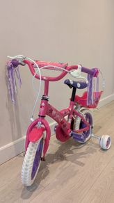 Kids Bike with Stabilisers and Doll Carrier Pink