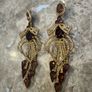 Brown and Gold Crystal Drop Earrings Image 2