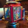 Vintage paraffin lantern with hand painted glass Image 7