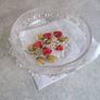 SMALL Vintage Italian glass STRAWBERRY fruit bowl, textured glass fruit bowl. Image 4