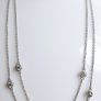 Vintage TI SENTO 925 Sterling Silver Long 30" silver station necklace with clear stones 9,1g                              es Image 6