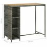 Bar Table with Storage Rack Grey Poly Rattan - Free Delivery Nationwide Image 6