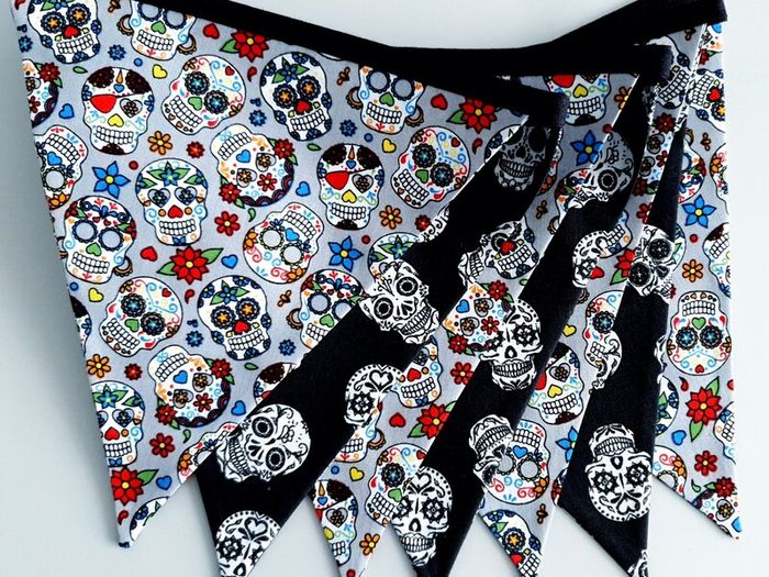 Beautiful Sugar Skulls Bunting/ Day of the Dead Bunting
