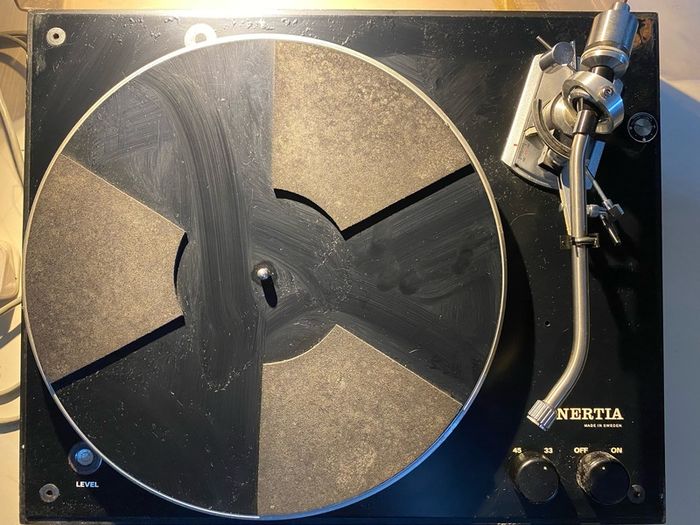 Vintage Inertia Turntable Manufactured in Sweden in the 1970s
