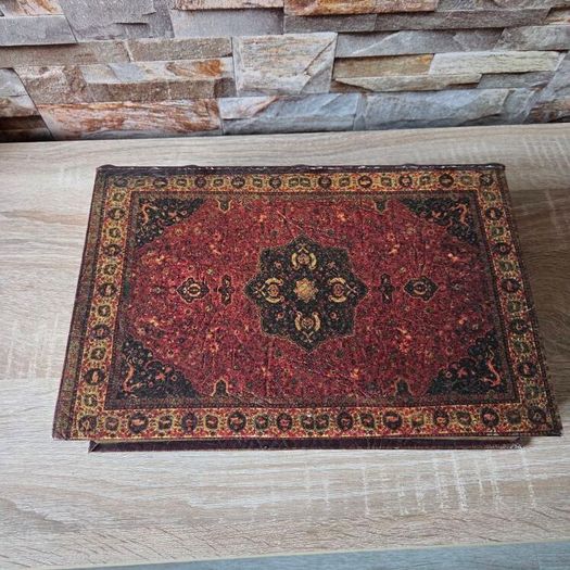 Vintage Nesting Faux Book Storage Boxes - Set of 2 Ornate Persian Design