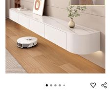 Brand New: TV Media Console Floating TV Cabinet - White Rock - 180cm