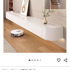 Brand New: TV Media Console Floating TV Cabinet - White Rock - 180cm