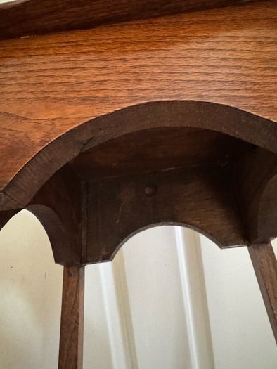 Vintage Solid Oak Plant Stand/Jardiniere Table - Two Tier