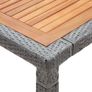 Garden Table Grey 200x150x74 cm Poly Rattan and Acacia Wood Image 3