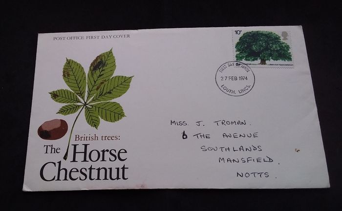 Great Britain Stamps : The Horse Chestnut - British Trees Series , First Day Cover , 1974