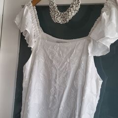 GALLERY white frill shoulder strap Sz 12
