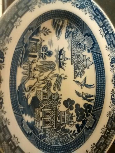 Blue and white Japanese style charger for sale