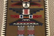 Vintage hand woven wool hanging tapestry from Ecuador