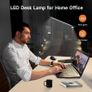 Desk Lamp LED Table Lamp,15 Modes LED Desk Lamp,Dimmable Bedside Lamps with Timer,Multi-Powered Desk Lamps for Study Lamp Reading Light,Adjustable Desk Light,Black Desk Lamp for Bedroom,Home,Office Image 2